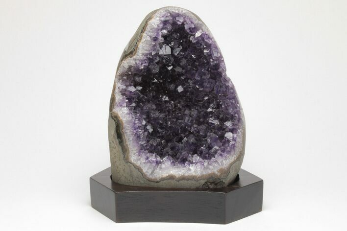 Amethyst Cluster With Wood Base - Uruguay #200005
